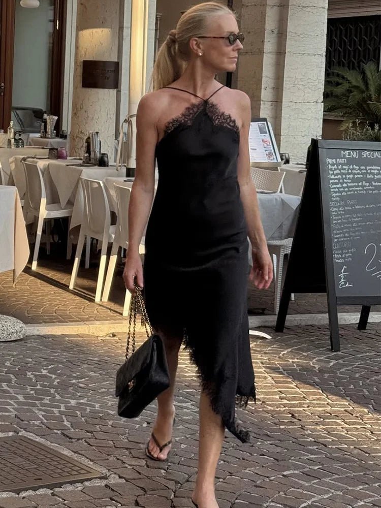 SEAME - Alicia Sling Cocktail Dress Black XS
