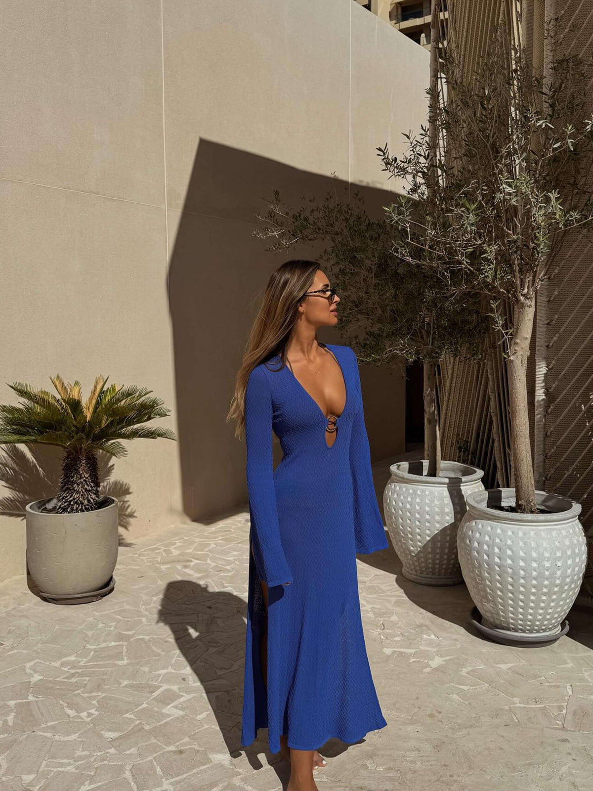 Seame - Audrey Maxi Dress Blue S