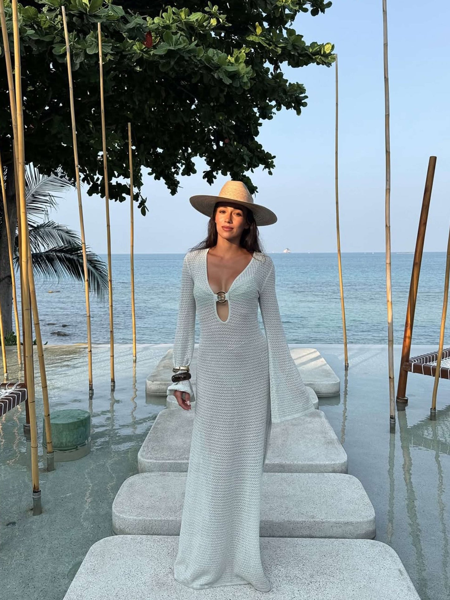 Seame - Audrey Maxi Dress White S