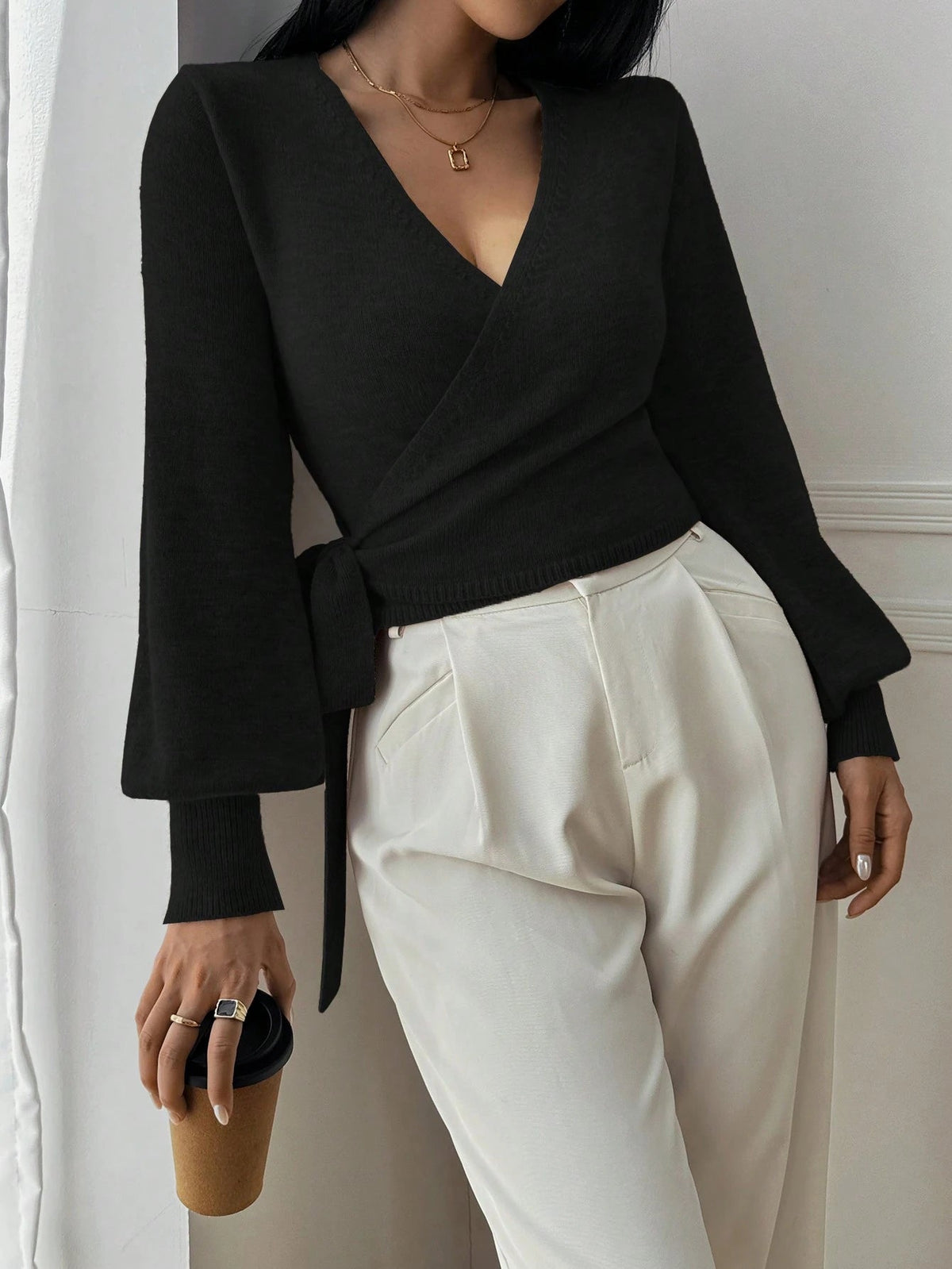 SEAME - Brenda Knitted Cardigan Black S