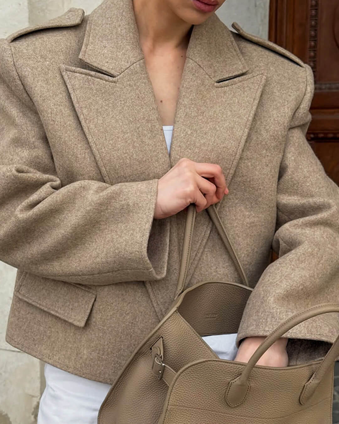 SEAME - Claude Blazer with Shoulder Pads Grey L