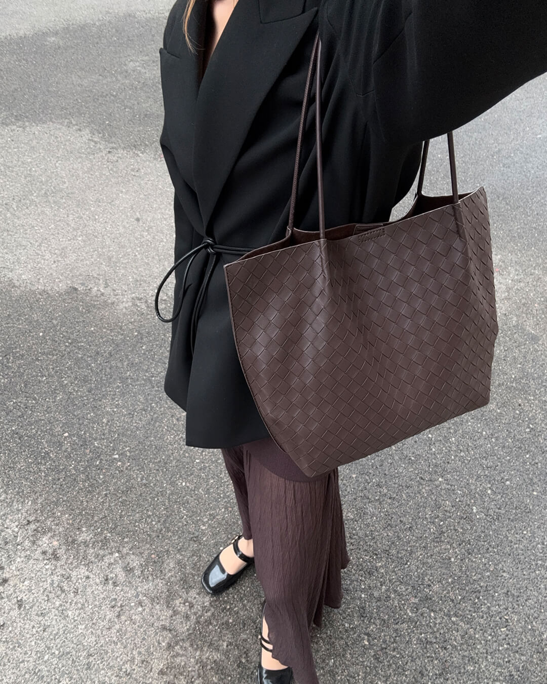 SEAME - Diana Woven Tote Bag Black Regular