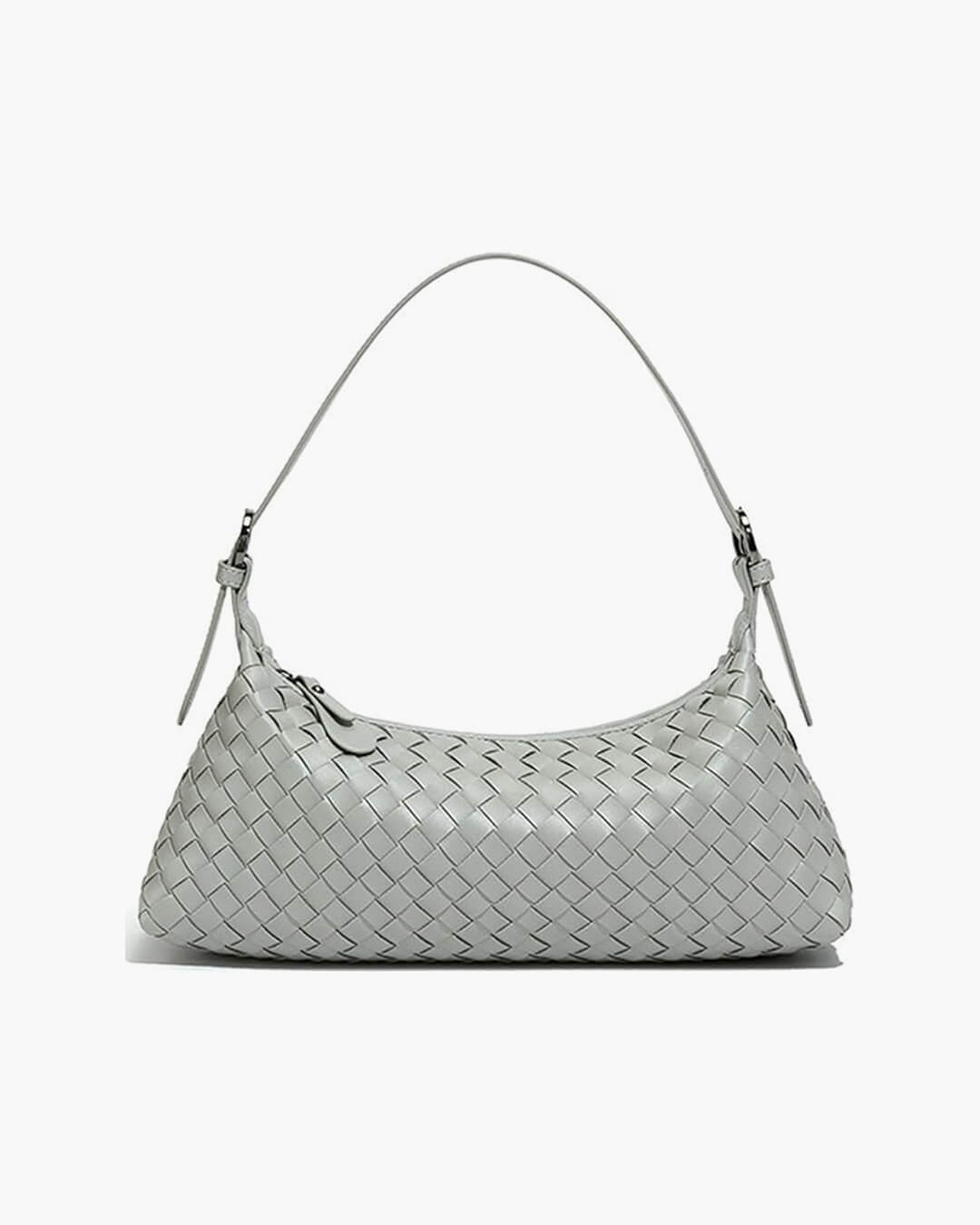 SEAME - Johanna Vegan Leather Woven Bag Grey Regular