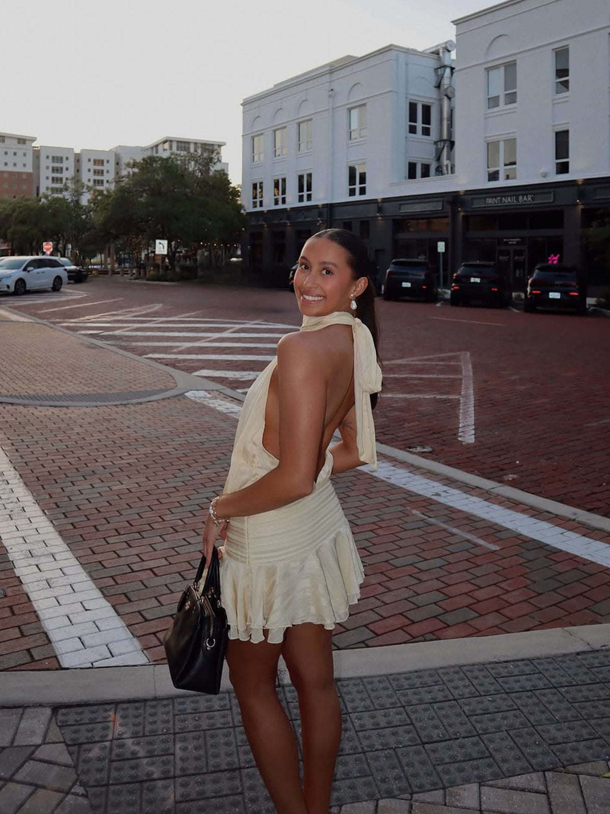 Seame - Loren Mini Dress Apricot S