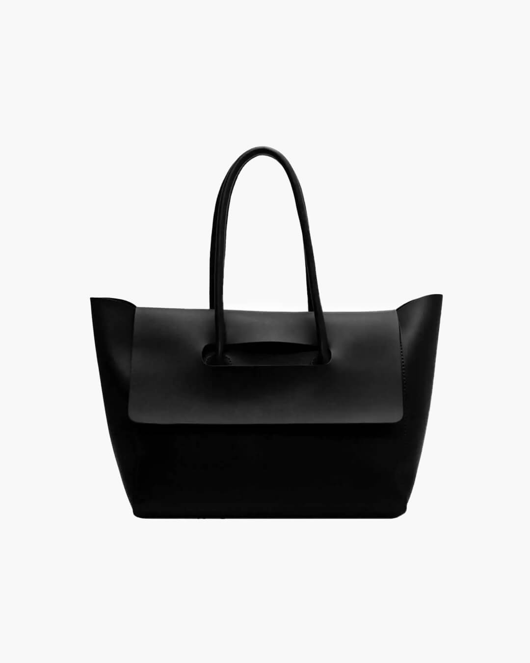 SEAME - Mirabel Shoulder Tote Purse - Vintage vegan Leather, Large Capacity & Versatile Design Black
