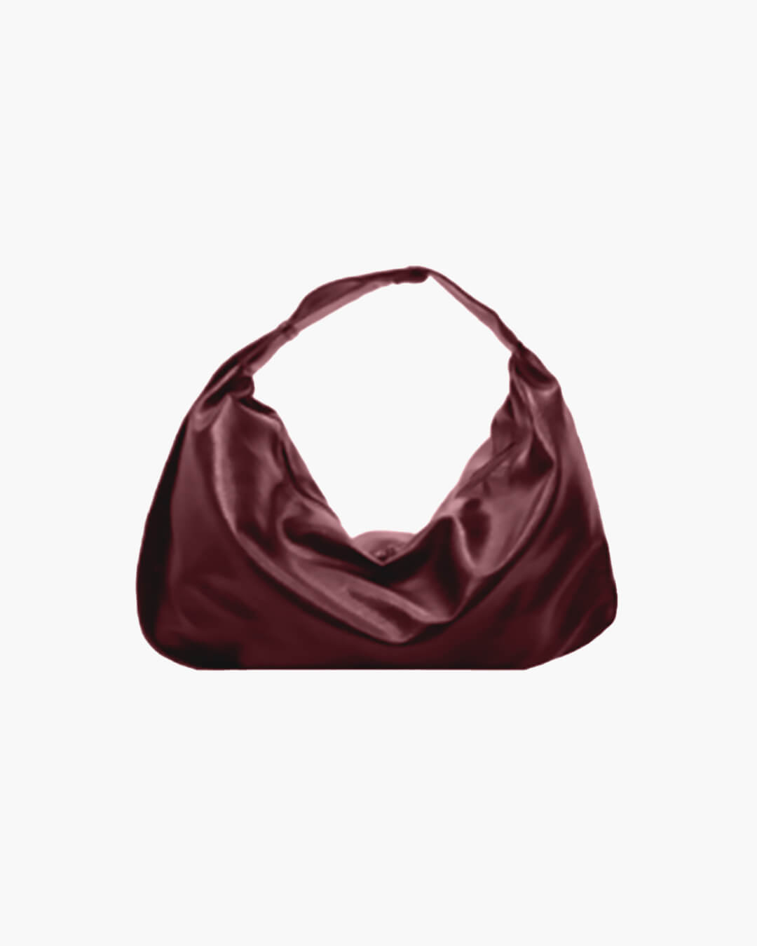 SEAME - Romy Hobo Vegan Leather Shopper Bag Burgundy Regular
