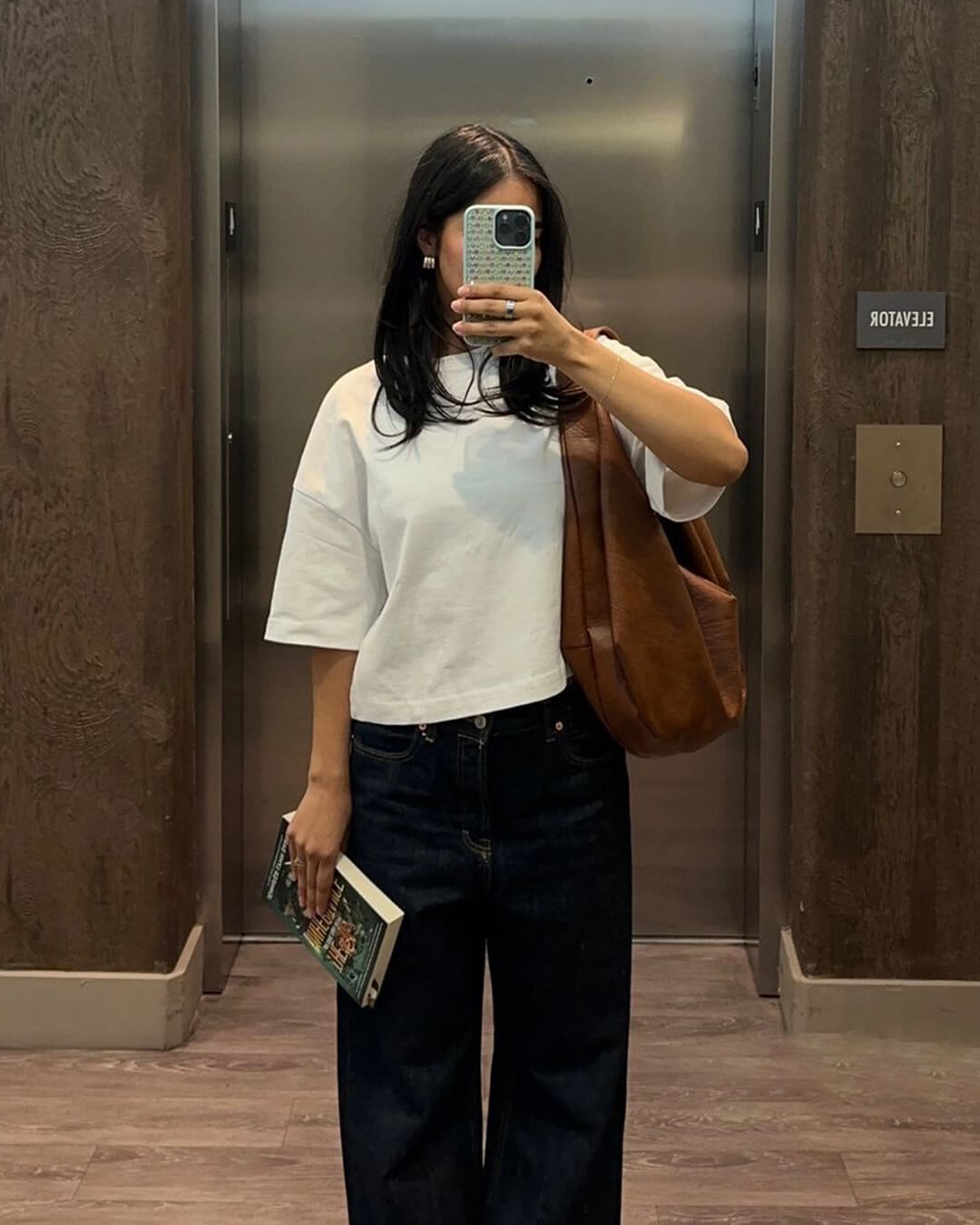 SEAME - Romy Hobo Vegan Leather Shopper Bag Coffee Regular