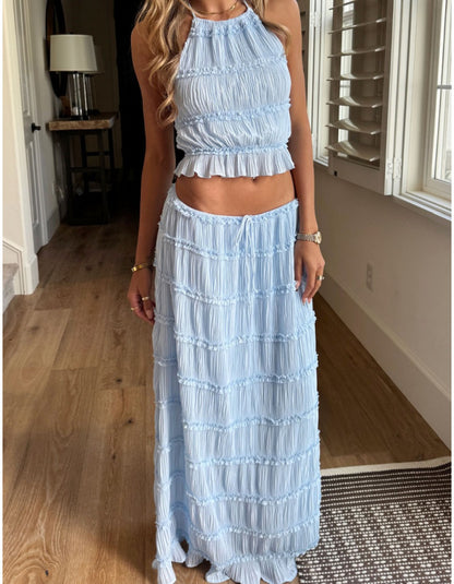 Conjunto de dos piezas Valerie con detalles de volantes
