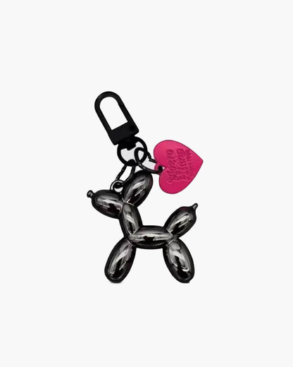 SEAME - Cute Bubble Dog Keychain Black Pink
