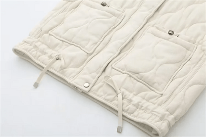 SEAME - Fiona Quilted Padded Vest Gray M