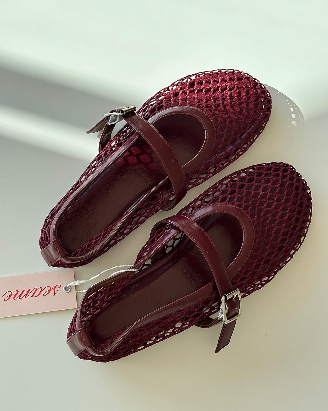 SEAME - Margaux Mesh Ballet Flats White 37