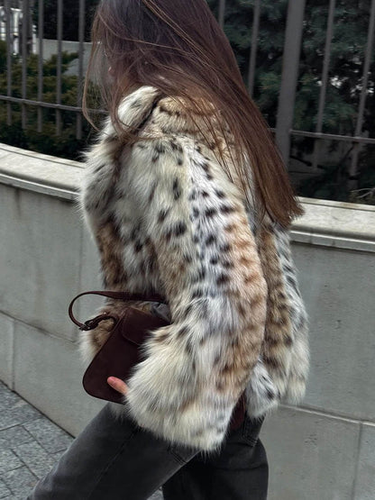 SEAME - Zoe Faux Fur Jacket White L